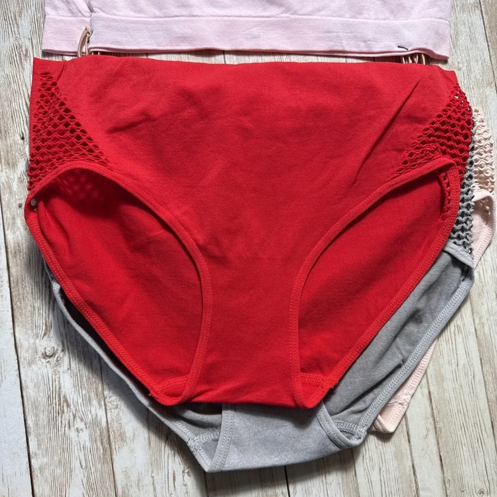Icy Hot 4 Pack Seamless High Waisted Brief‎ Underwear Panties Women's Large